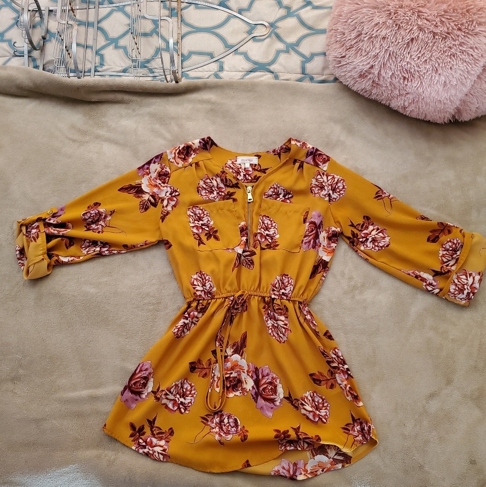 Mustard Floral Top